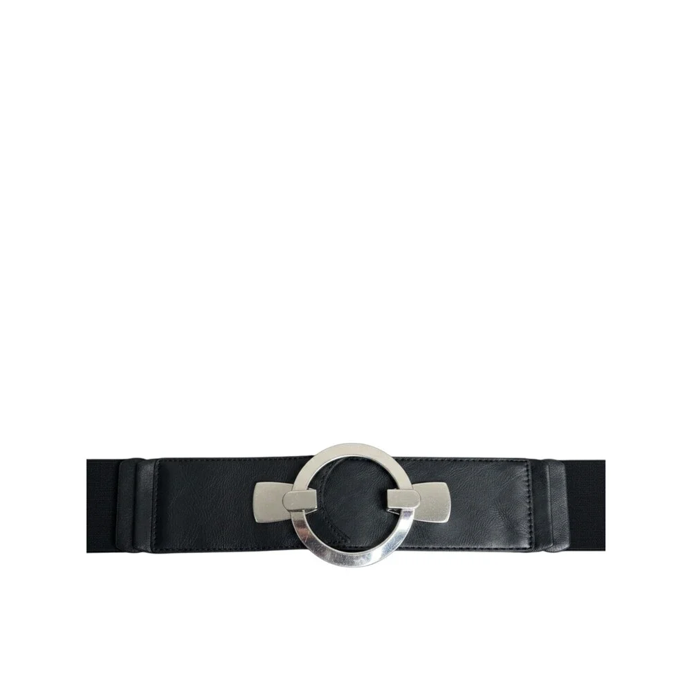 Chicos Wide Metallic Statement Belt Size S Chunky Hardware Dress Belt